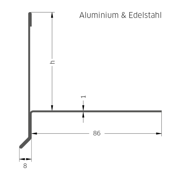 BLANKE BALKON-Kiesleiste (Aluminium & Edelstahl)